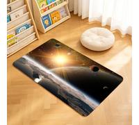TTBAoDAoY Tapis de Porte Paillasson 40x60cm Interieur et Extérieur Antidérapant Absorbant, Scène de l'espace Profond avec Un Soleil Brillant et des Mondes extraterrestres Rocheux