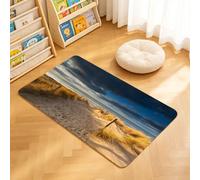 TTBAoDAoY Tapis de Porte Paillasson 40x60cm Interieur et Extérieur Antidérapant Absorbant, Sentier d'empreintes sur la Dune de Sable vers Le Rivage Calme