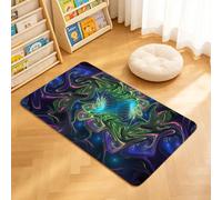 TTBAoDAoY Tapis de Porte Paillasson 40x60cm Interieur et Extérieur Antidérapant Absorbant, Texture Fluide colorée Abstraite fractale de Liquide tourbillonnant néon