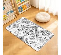 TTBAoDAoY Tapis de Porte Paillasson 40x60cm Interieur et Extérieur Antidérapant Absorbant, Texture géométrique sans Couture dessinée à la Main sur Le thème de l'alchimie et de la Franc-maçonnerie