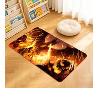 TTBAoDAoY Tapis de Porte Paillasson 40x60cm Interieur et Extérieur Antidérapant Absorbant, Un Dragon Noir Furieux détruit l'armée des Morts-Vivants d'un Souffle Ardent Un Foyer Magique dans Son