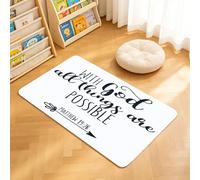 TTBAoDAoY Tapis de Porte Paillasson 50x80cm Interieur et Extérieur Antidérapant Absorbant, Citation biblique en Noir et Blanc avec Dieu, Tout est Possible