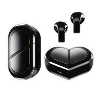 Ttbesmi Écouteurs sans fil en forme de cœur pour filles et enfants, jolis petits écouteurs invisibles Bluetooth sans fil pour petits canaux auditifs, femmes, or rose, kawai bleu pour iPhone et Android