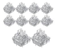 TTC V2 Lot de 10 commutateurs de clavier mécaniques linéaires silencieux avec lubrification d'usine et double structure silencieuse conçus pour touches compatibles MX (transparent)