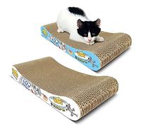 TTCAT Lot de 2 griffoirs pour chat en carton ondulé, type os, durable, réversible avec herbe à chat pour la protection des meubles