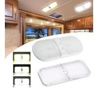 TTCR-II 2PCS Lampe 12V LED Camping Car Plafonier Eclairage,Lampe LED Camping Car 12V Interieur Réglable(3 Couleurs) 1700LM 204 LEDs pour RV Camion Bateau Voiture Van Cabine Fourgon