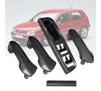 TTCR-II 5PCS Compatible avec Poignée de Porte Intérieure VW Bora Variant Golf IV Poigner de Porte Droite + Poignée Intérieure Gauche PASSAT B5/JETTA/GOLF MK4 poignee passager-Carbone