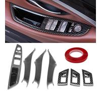 TTCR-II 7PCS Compatible avec Poignée Porte BMW Série 5 F10/F11 2010-2016, Encliquetage/Adhésif Poignee Porte Interieur BMW F10/F11 Kit Poignée Côté Passager Gauche + Droit Poignee Interieur-Carbone