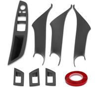 TTCR-II 7PCS Compatible avec Poignée Porte BMW Série 5 F10/F11 2010-2016, Encliquetage/Adhésif Poignee Porte Interieur BMW F10/F11 Kit Poignée Côté Passager Gauche + Droit Poignee Interieur-Noir