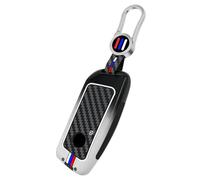TTCR-II Alliage de Zinc Coque de Clé Compatible avec 2 3 5 7 Series X1/X4/X5/X6/X7/iX/i4/i7/XM 2023-2024, 4 Boutons IX 2024 Étui Clés Fibre de Carbone -Dégradé Noir et Blanc