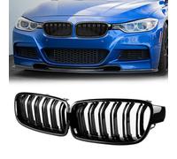 TTCR-II Compatible avec BMW F30 Kidney Grille Avant, Grille de Calandre Avant pour BMW Série 3 F30 F31 F35 318d 320d 330d 320i 328i 335i 335i 2012-2018, 2 Pcs F31 Double Lattes Noir Brillant
