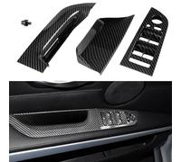TTCR-II Compatible avec Poignée de Porte BMW Série 3 E90 E91 2004-2007,Garniture Poign e de Porte,Poignée Intérieure Gauche 318i,320i,325i,328i,330i,335i-37.5CM(Pas de démontage)-Fibre de Carbone