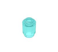 TTEHGB TOY Bloc de brique classique, 1 x 1 transparent bleu clair rond brique 100 pièces, compatible avec les pièces 3062 et toutes les grandes marques (Couleur : bleu clair transparent)