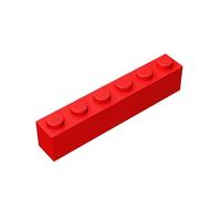 TTEHGB TOY Bloc de briques classique en vrac 1x6, 100 pièces rouge vif 1x6, compatible avec les pièces et pièces 3009, kit de jeu créatif - Compatible avec les grandes marques (couleur : rouge vif)