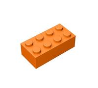 TTEHGB TOY Bloc de briques classiques en vrac 2 x 4, 100 pièces de briques de construction orange, compatible avec les pièces et pièces 3001, ensemble de jeu créatif - Compatible avec les grandes