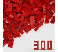 TTEHGB TOY Bloc de briques classiques en vrac 2x4 - 300 pièces - Rouge vif, compatible avec pièces Lego 3001 (couleur : rouge vif)