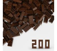 TTEHGB TOY Classic Bloc de briques en vrac 2x4 - 200 pièces - Marron brique de construction - Compatible avec pièces et pièces Lego 3001 (couleur : marron)