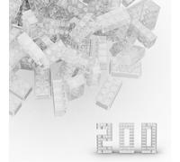 TTEHGB TOY Lot de 200 briques classiques en vrac 2 x 4 - Briques de construction entièrement transparentes, compatibles avec toutes les grandes marques et pièces (couleur : entièrement transparent)