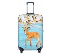 Ttetddd Deserto Selvaggio West con Cowboy Housse de protection lavable pour valise avec fermeture éclair et boucle 71,1 cm, Cerf avec fleur, L