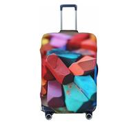 Ttetddd Housse de bagage de voyage colorée à la craie pour valises de 45,7 à 81,3 cm, noir, taille S, ensemble de bagages, Noir , L