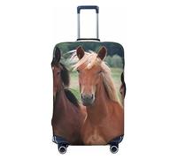 Ttetddd Housse de protection lavable pour valise, avec fermeture éclair et boucle, 71,1 cm, Chevaux bruns sauvages libres, x-large
