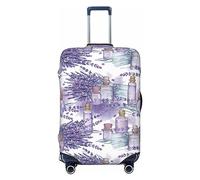 Ttetddd Housse de protection lavable pour valise avec fermeture éclair et boucle, motif cardinal rouge, oiseau assis sur une branche de frêne, 71,1 cm, Bouquet de lavande violette, S
