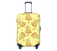 Ttetddd Housse de protection lavable pour valise, avec fermeture éclair et boucle, tête de lion portant une couronne et des lunettes, 61 cm, Fromage jaune clair, L