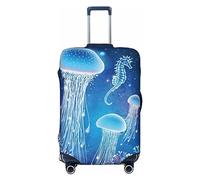 Ttetddd Mahjong Housse de protection lavable pour valise avec fermeture éclair et boucle 71,1 cm, Animal marin lumineux magique, x-large