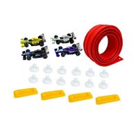 TTETTZ 1 Ensemble Circuit Flexible Voiture Piste de Cours Courbable avec Voitures Alliage et Ventouses Puissantes Rampe à Plier Pratique Transport Jouet Educ, Rouge 5m