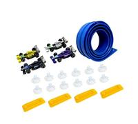 TTETTZ 1 Ensemble Circuit Flexible Voiture Piste de Cours Courbable avec Voitures Alliage et Ventouses Puissantes Rampe à Plier Pratique Transport Jouet Educ, Bleu 5 M