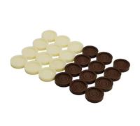 TTETTZ 24 Pièces Pièces de Backgammon Pions de Remplacement Jetons de Jeu de Société Pièces Manquantes et Accessoires en PP Haute Résistance Adapté Comme, Blanc Marron