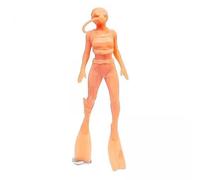 TTETTZ 2x 1/64 Figurines de Plongeurs Figurines de Nageurs Miniature Table Layout Modèle Fairy Garden S Gauge Résine Diorama Modèle Non Peint Miniatures Déco