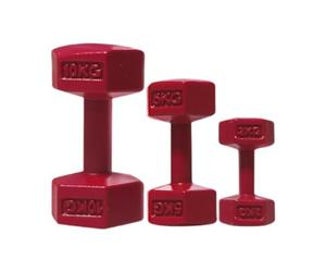 TTETTZ 3 Pièces Ensemble de Jeu de Sport Maison de Poupée Salle de Sport Haltère Scène Décorative Maison de Poupée Haltère Miniature Bouilloire Cloche, pour, Rouge