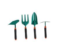 TTETTZ 4x Ensemble d'outils de jardinage pour enfants, truelle et fourche miniatures, jeu extérieur, Vert