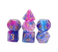 TTETTZ 6x 7x Dés Acryliques D4 D8 D10 D12 D20 Jeux de Table Dés Multi-faces Jeu de Dés Polyédriques pour L'enseignement Des Jeux de Rôle RPG