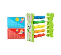TTETTZ Abacus En Bois à 5 Rangées pour Les Enfants Numéro Multiplication Division de Préscolaire Outil de Comptage, En Forme de Lapin