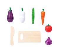 TTETTZ Aliments à Découper Jeu D'Imitation Accessoires de Dinette Jouets Préscolaires Nourriture en Bois pour Apprendre Le Tri des Couleurs Adapté pour Peti, Légumes