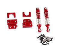 TTETTZ Amortisseur Arrière RC, Fixation de Ressort D'essieu Arrière En Métal, échelle 1:12, Ensemble D'amortisseurs de Suspension pour Voiture et Cam, Rouge