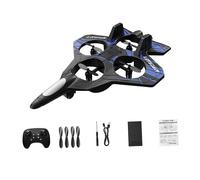 TTETTZ Avion Télécommandé RC Avion Jouet Quadcopter Hélicoptère En Mousse Léger Fonction Acrobatie 2.4ghz pour Débutants Enfants Adultes Utilisation Extérieu, Bleu