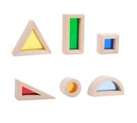 TTETTZ Bloc Acrylique Pièce Constructive Jouet en Bois Effet -en-Ciel Transparent pour Reconnaissance des Couleurs Structuration Motrice Atelier Créatif Garderie Chambre d'enfant Taille Unique