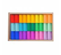 TTETTZ Blocs de Construction Acrylique Empilage Transparent Jouet Éducatif Jeux de Tri de la Coordination Main-œil Adapté aux Enfants Classes Centres de Loisirs, 15 Couleurs 30PC
