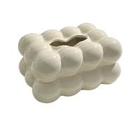 TTETTZ Boîte à mouchoirs en céramique, Porte-Mouchoir, décor de Saint-Valentin, Organisateur de Papier Toilette pour commodes, Blanc de Lait