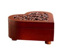 TTETTZ Boîte à Musique Créative En Forme de Cœur, En Bois, En Fer et Ornée de Motifs Floraux Ajourés, Idéale pour Les Petites Filles et Les Nièces - Décorati, Noyau D'argent
