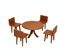 TTETTZ Chaise Miniature Chaise Accessoire pour Salle à Manger Modèle Réduit Lignes Sobres Matériau Plastique Facile à Déplacer Adaptée à la Simulation de Pièce et Photographie Créative, Marron