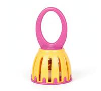 TTETTZ Cloche Musicale Enfant Jouet à Main avec Poignée Ergonomique Son Clair Construction Plastique Acier Cage Sécurisée Adaptée aux Jeunes Enfants, Jaune + Rose Vif