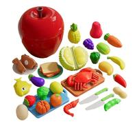 TTETTZ Couper Jouer à La Nourriture Jouet Cuisine Semblant Ensemble de Nourriture Semblant Jouer Cuisine Accessoire Jouet, 32 pièces