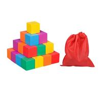 TTETTZ Cubes Empilables En Bois Colorés, Jouet Mathématique éducatif, Blocs En Bois Carrés Colorés pour Garçons, Filles, écoles, Jardins D'enfants, 2 Cm 30 Pièces