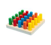 TTETTZ Cylindres Jouet en Bois Éducatif Formation Doigt Plateau Jeu Développe Motricité Coordination Mains Yeux Convient Classes Préscolaires Familles, Style B