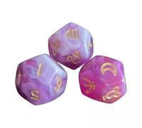 TTETTZ Dés D'astrologie Polyédriques, 6x3 Pièces, pour Table Familiale, Rose Rouge
