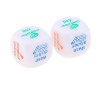 TTETTZ Dés de Ménage à D6, 2x2 Pièces, Matrices de Tâches pour Jeu En Famille, Jouet Amusant, Cadeau, Blanc, 2 pièces